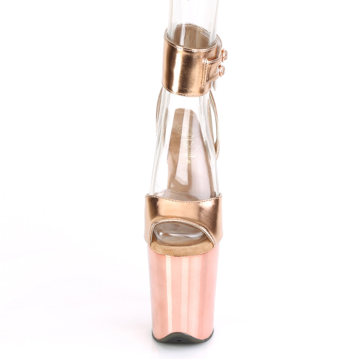 Pleaser Damen Sandalen FLAMINGO-891 Rose Gold Metallic PU / Rose Gold Chrome