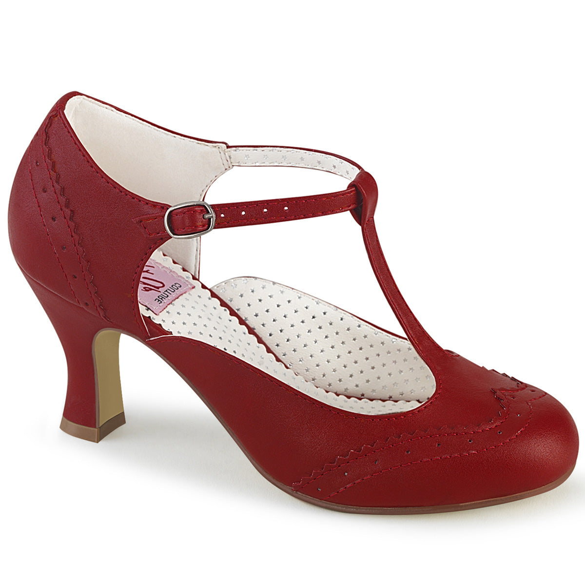 Pin Up Couture Frauenpumpen FLAPPER-26 Rotes Kunstleder