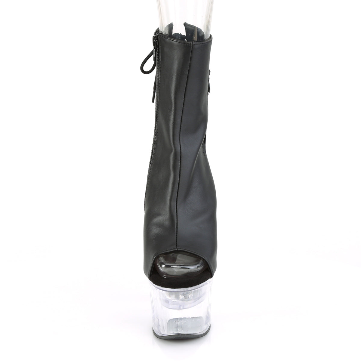 Pleaser Damen Knöchelstiefel FLASHDANCE-1018-7 BLK-Faux-Leder / CLR
