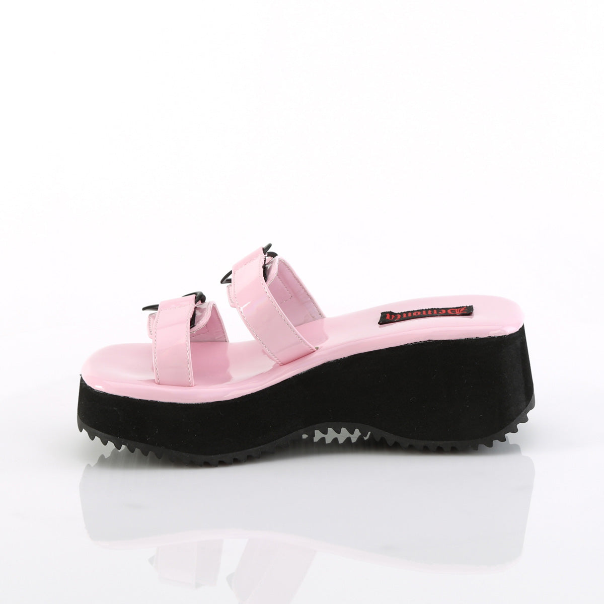 DemoniaCult Sandals FLIP-12 B. Pink Holo Pat