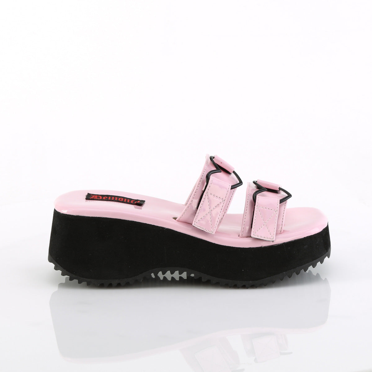 DemoniaCult Sandals FLIP-12 B. Pink Holo Pat