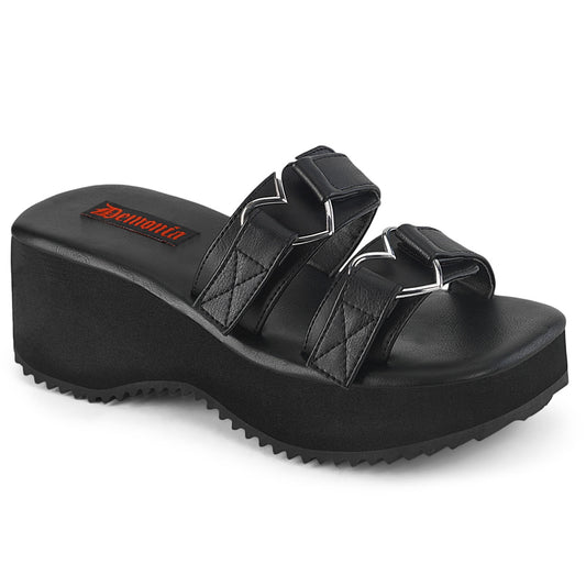 DemoniaCult  Sandalen FLIP-12 BLK Vegan Leder