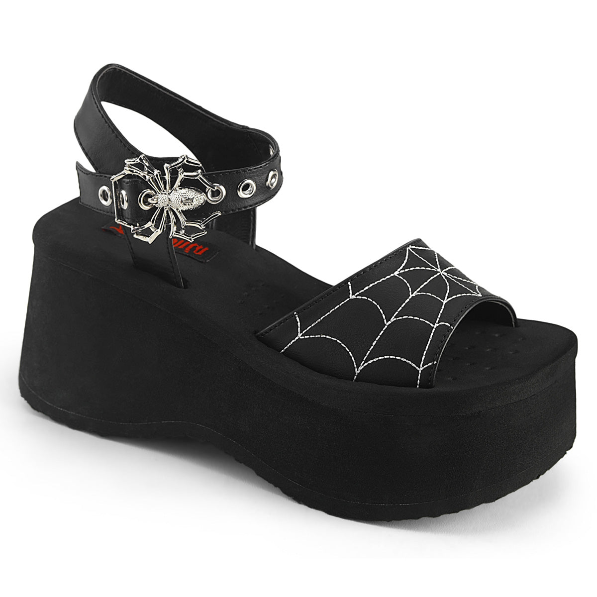 DemoniaCult Sandalen FUNN-10 BLK Vegan Leder