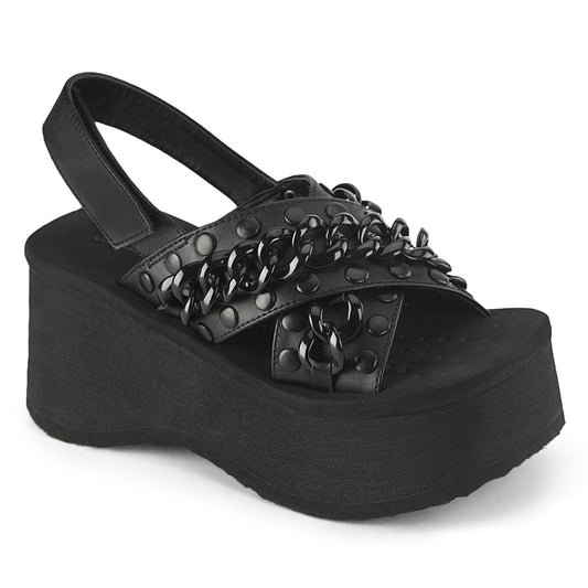 DemoniaCult  Sandalen FUNN-12 BLK Vegan Leder