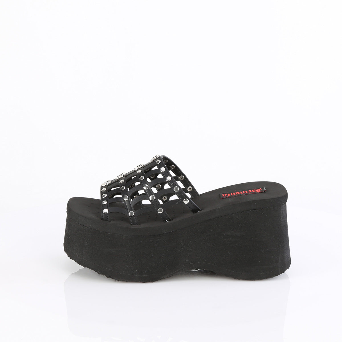 DemoniaCult Sandalen FUNN-13 BLK Vegan Leder