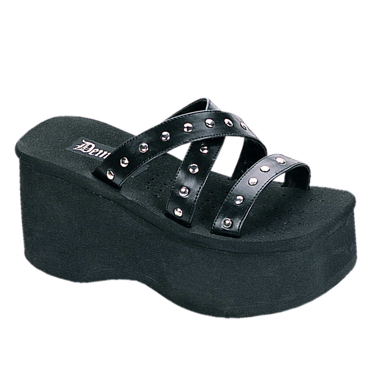 DemoniaCult Frauen Sandalen FUNN-19 BLK Vegan Leder