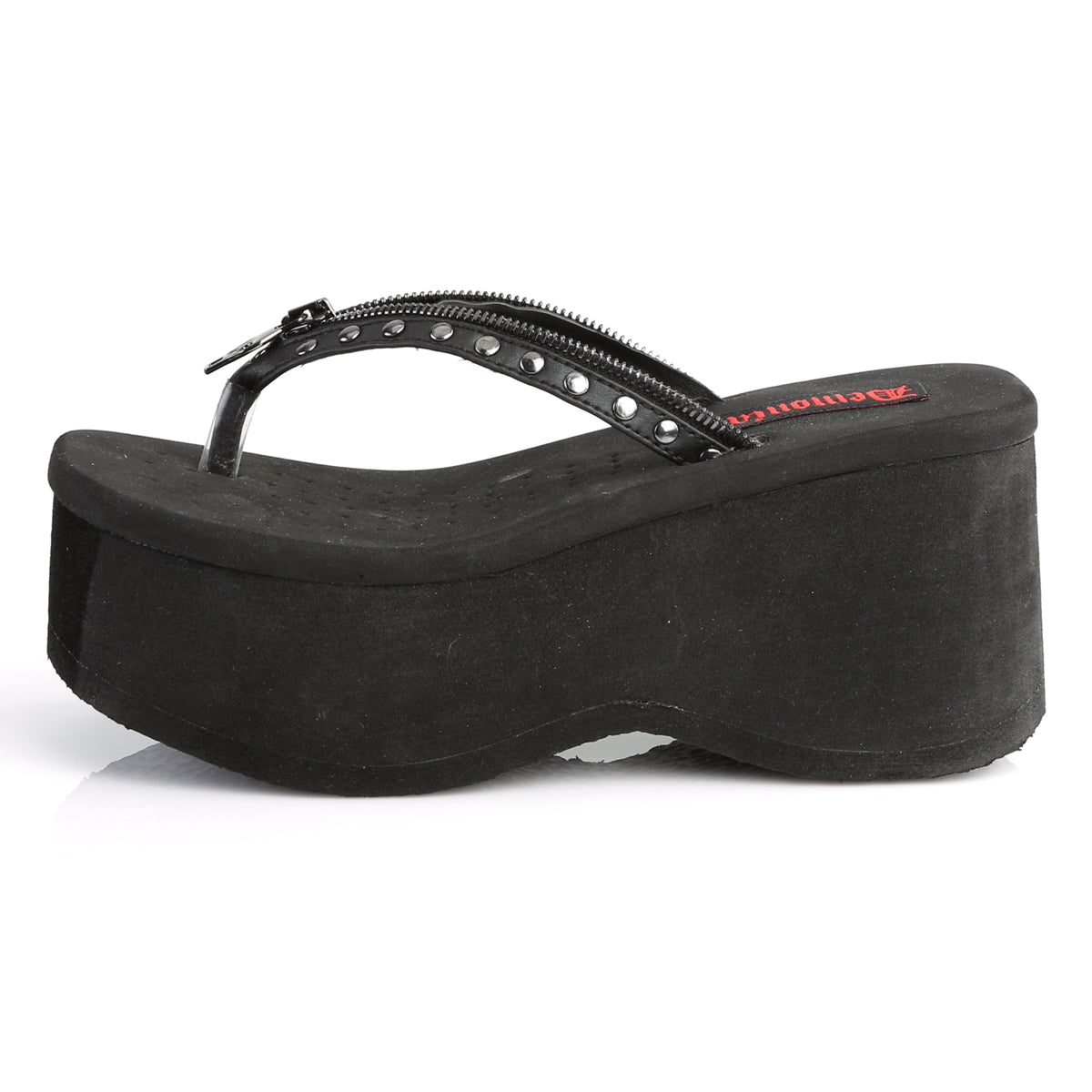 DemoniaCult Frauen Sandalen FUNN-33 BLK Vegan Leder