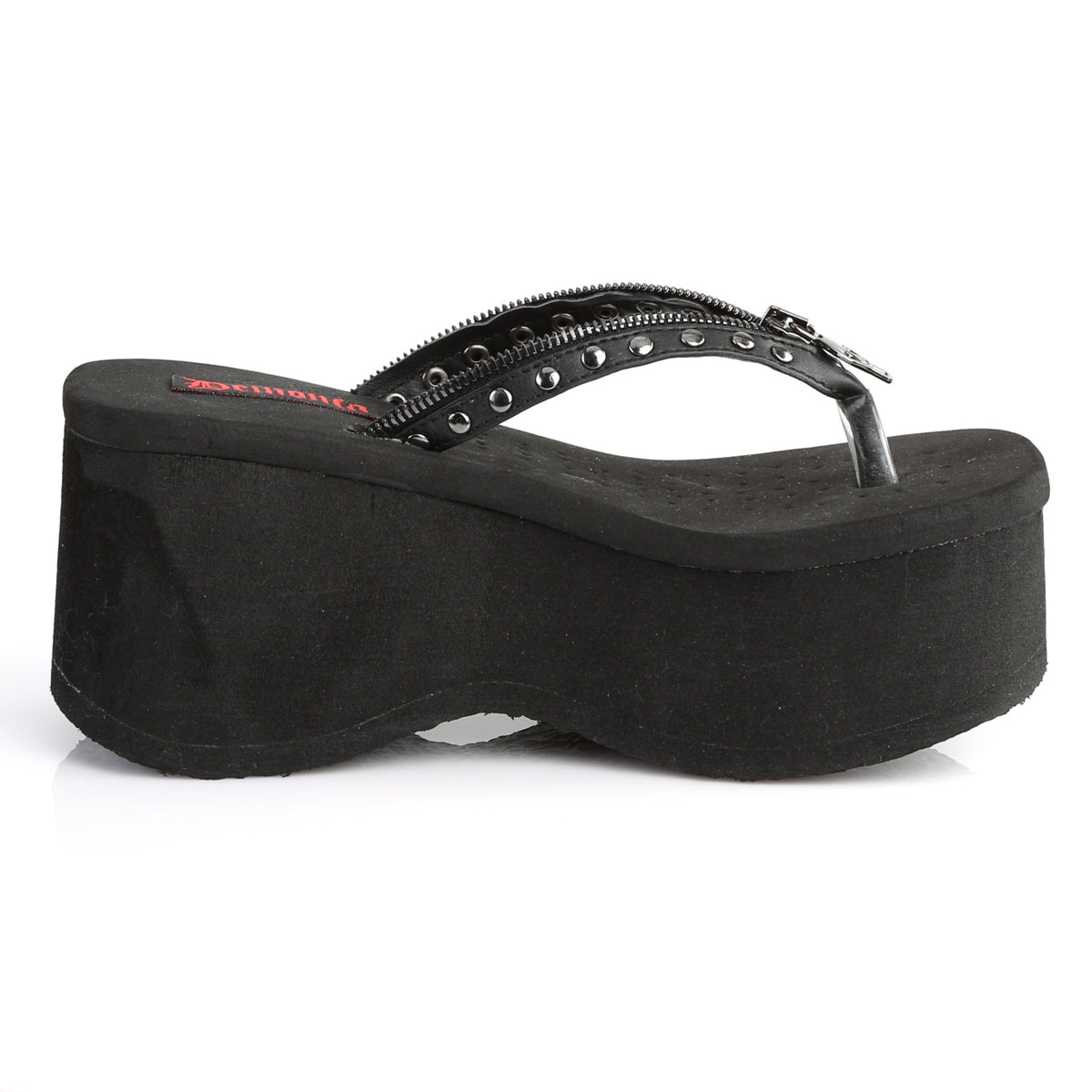 DemoniaCult Frauen Sandalen FUNN-33 BLK Vegan Leder