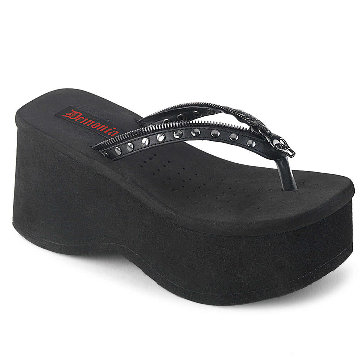 DemoniaCult Frauen Sandalen FUNN-33 BLK Vegan Leder