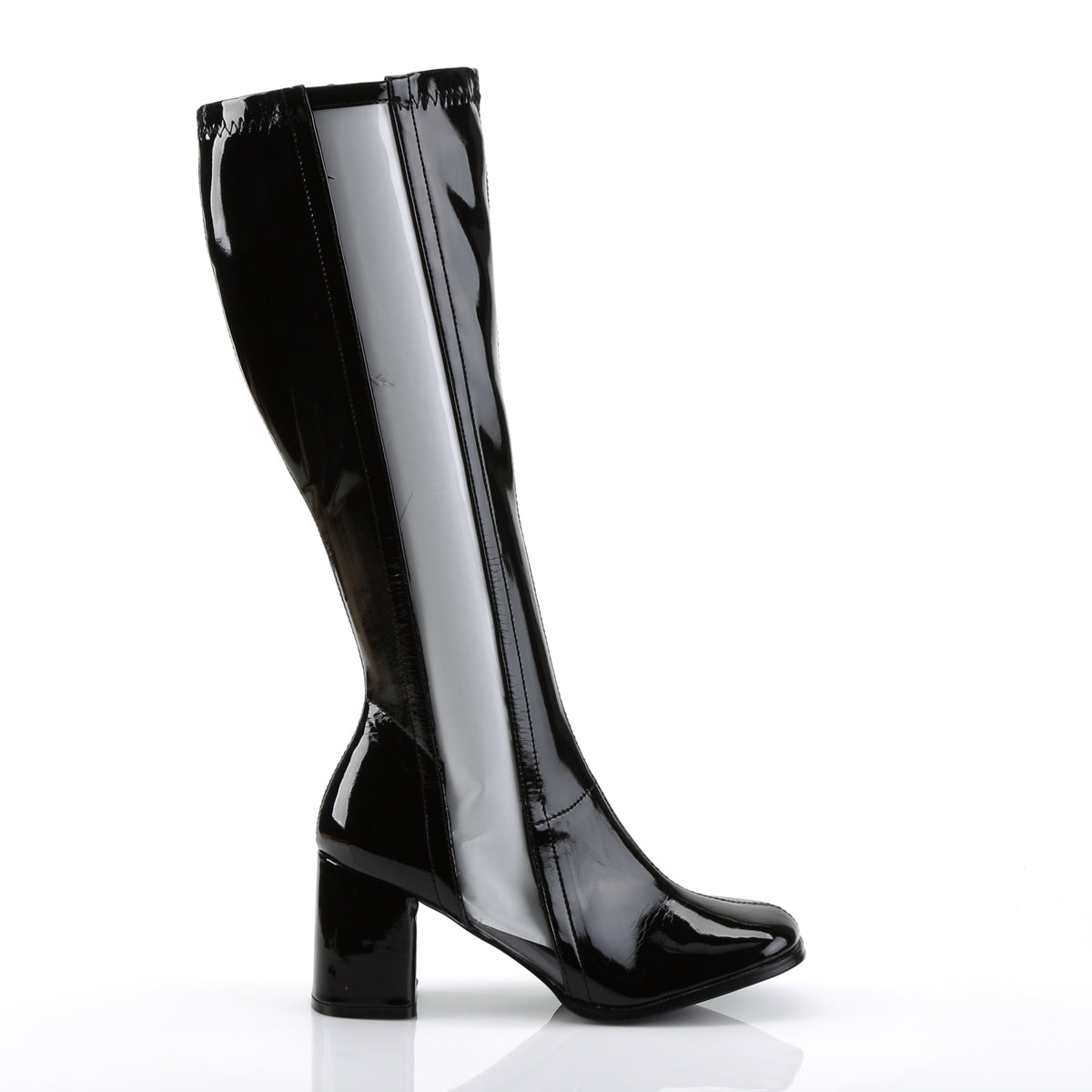 Funtasma Womens Boots. Gogo-303 BLK Str Pat-CLR TPU
