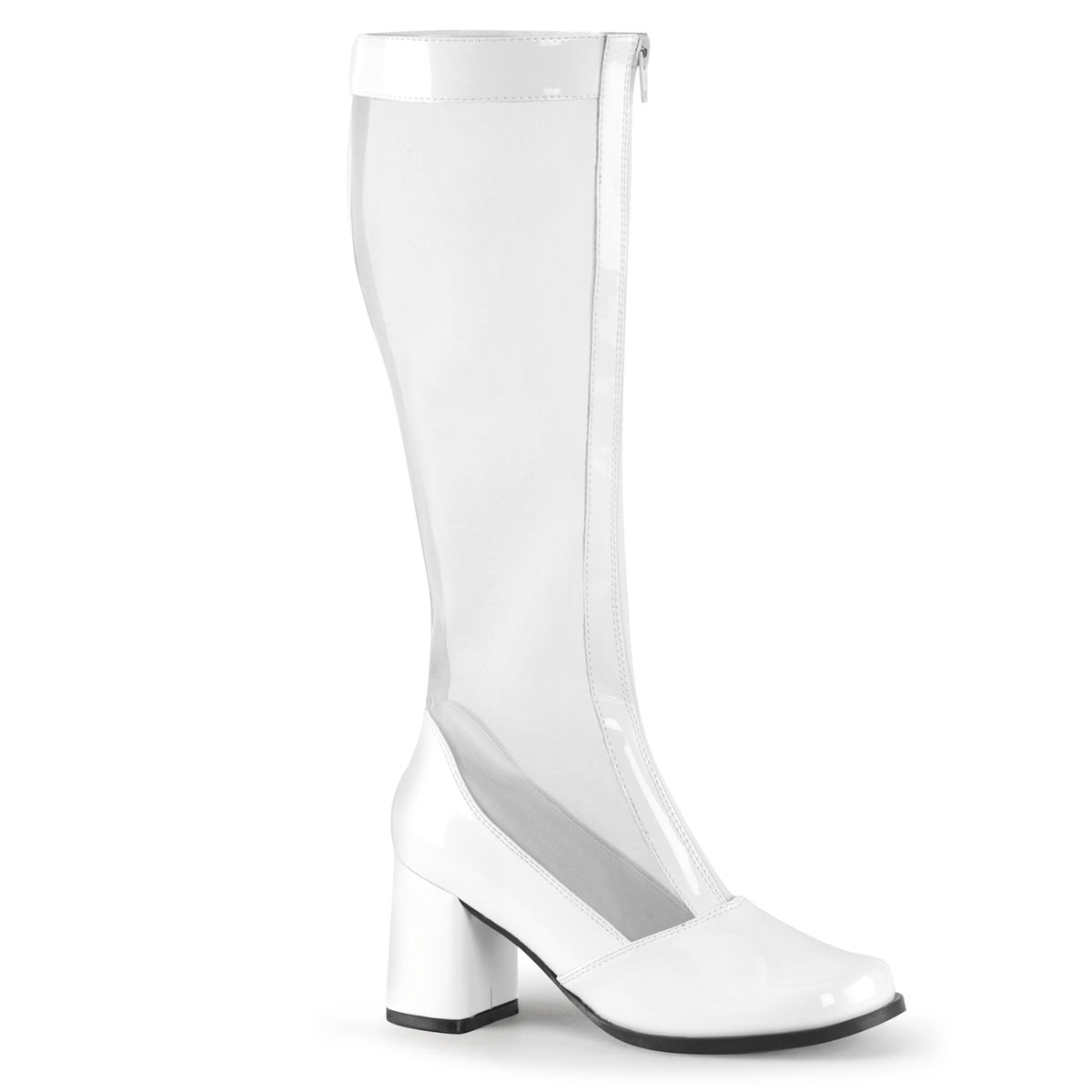 Funtasma Womens Boots. Gogo-307 WHT STR Pat-Mesh