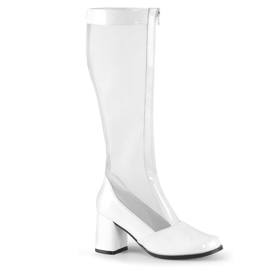 Funtasma Womens Boots. Gogo-307 WHT STR Pat-Mesh