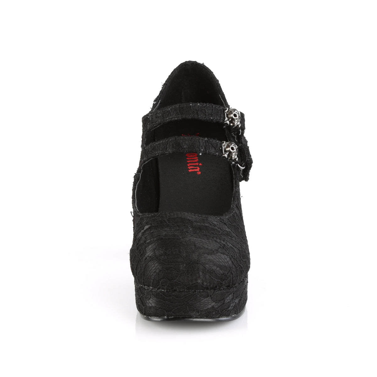 DemoniaCult Frauenpumpen GOTHIKA-09 BLK Satin-Lace