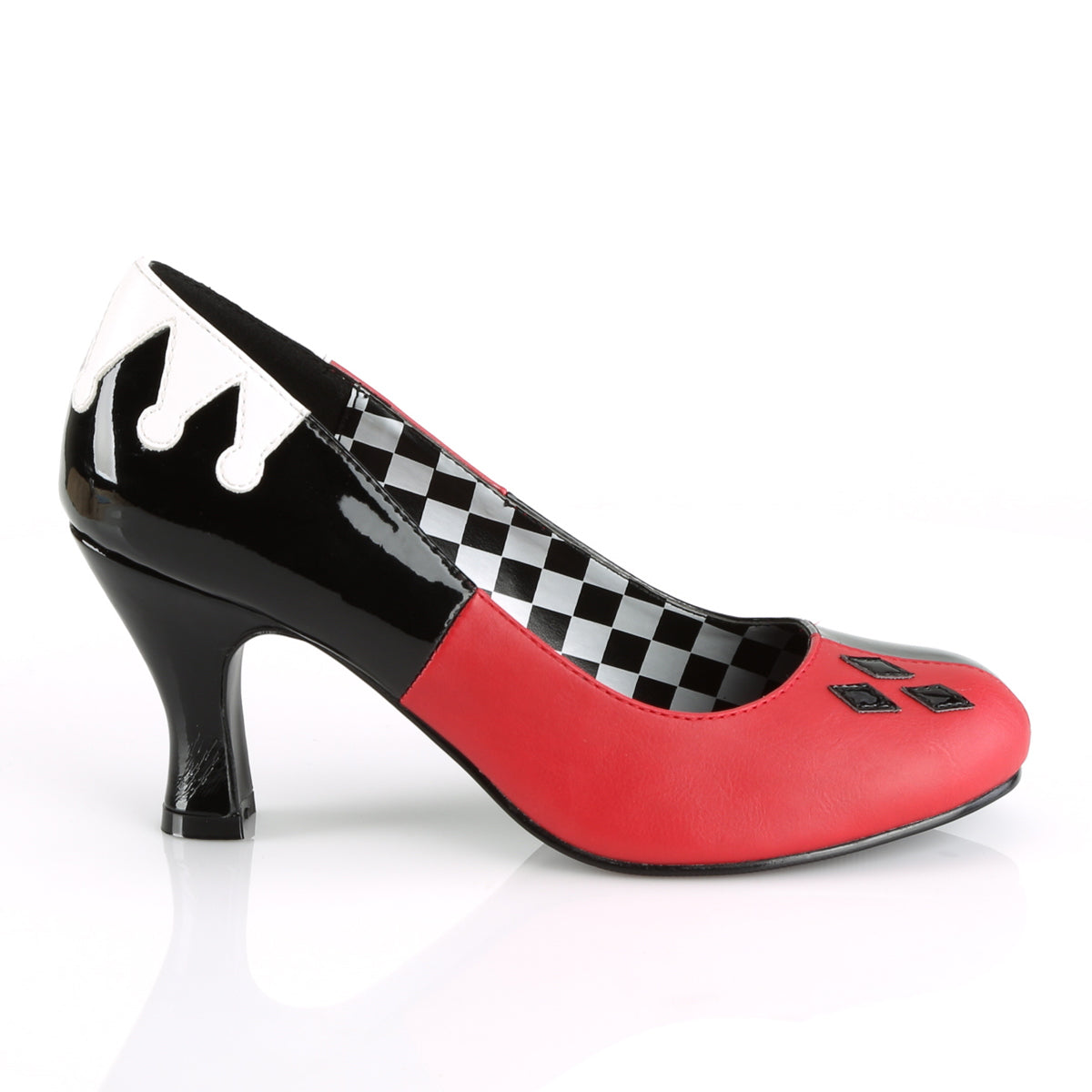 Funtasma Womens Pumpen HARLEY-42 Blk Pat-Rot-Wht Pu