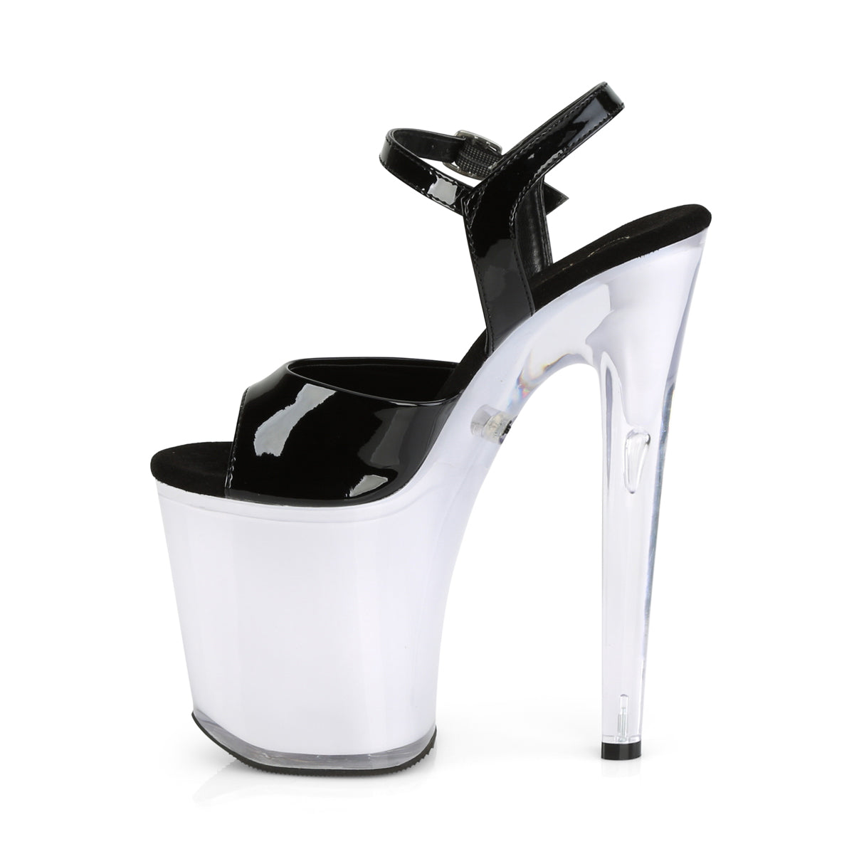 Pleaser Damen Sandalen ILLUMINATOR-809 BLK Pat / White Glow