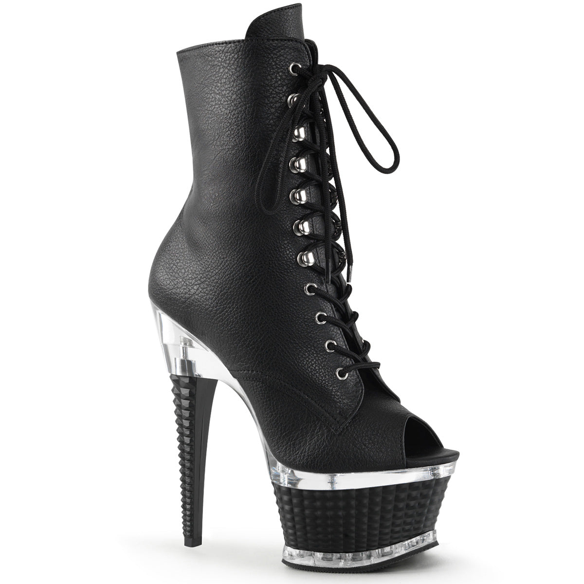 Pleaser Damen Knöchelstiefel ILLUSION-1021 BLK Faux Leder / BLK Matte