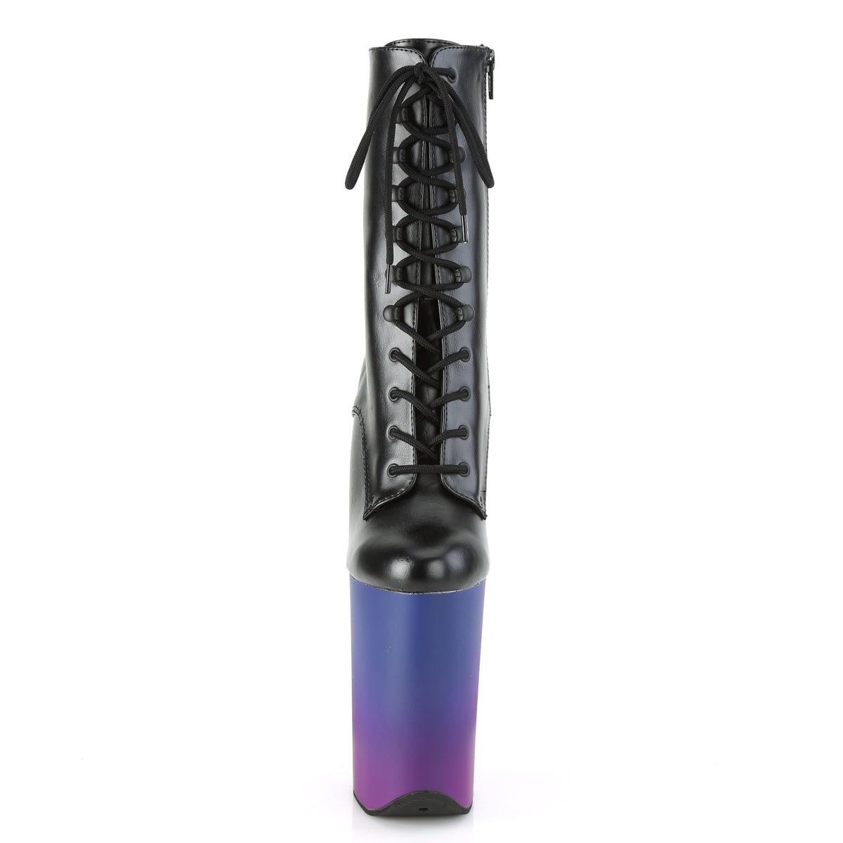 Pleaser Damen Knöchelstiefel INFINITY-1020BP BLK Faux Leder / Blau-Purple Ombre