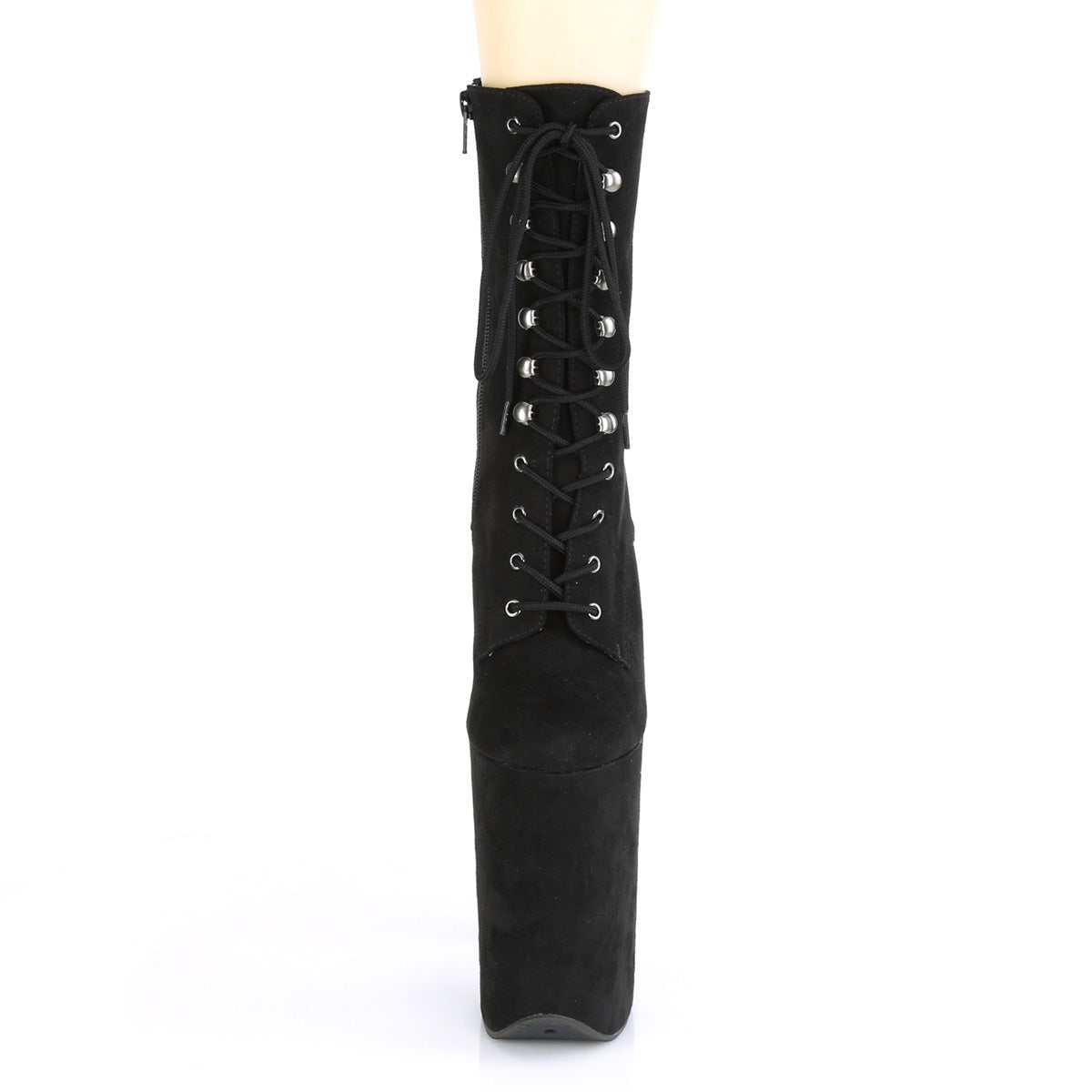 Pleaser Womens Ankle Boots INFINITY-1020FS Blk Faux Suede/Blk Faux Suede