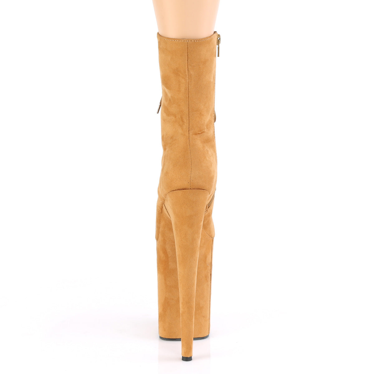Pleaser Womens Ankle Boots INFINITY-1020FS Camel Faux Suede/Camel Faux Suede