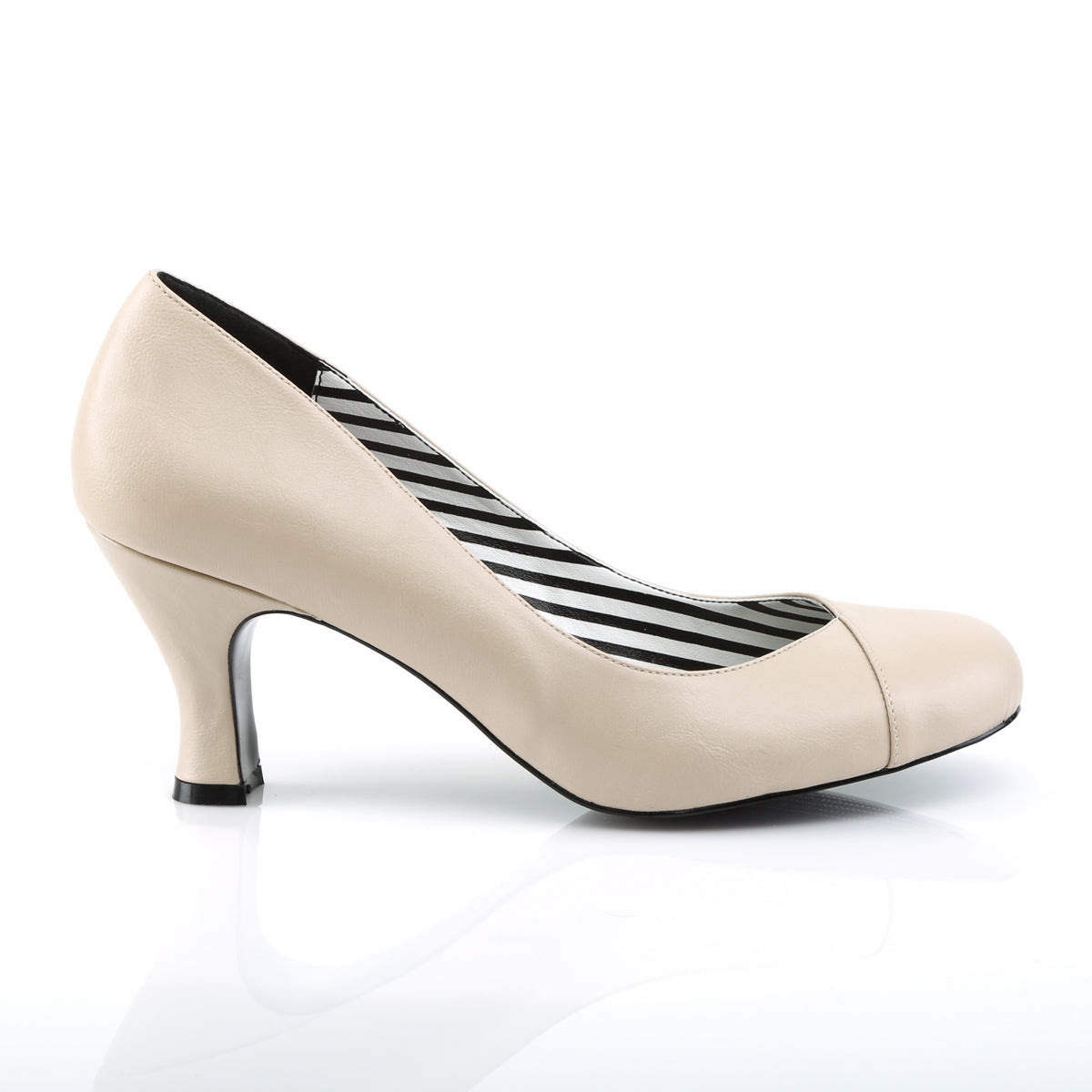 Pleaser Pink Label Frauenpumpen JENNA-01 Creme-Kunstleder