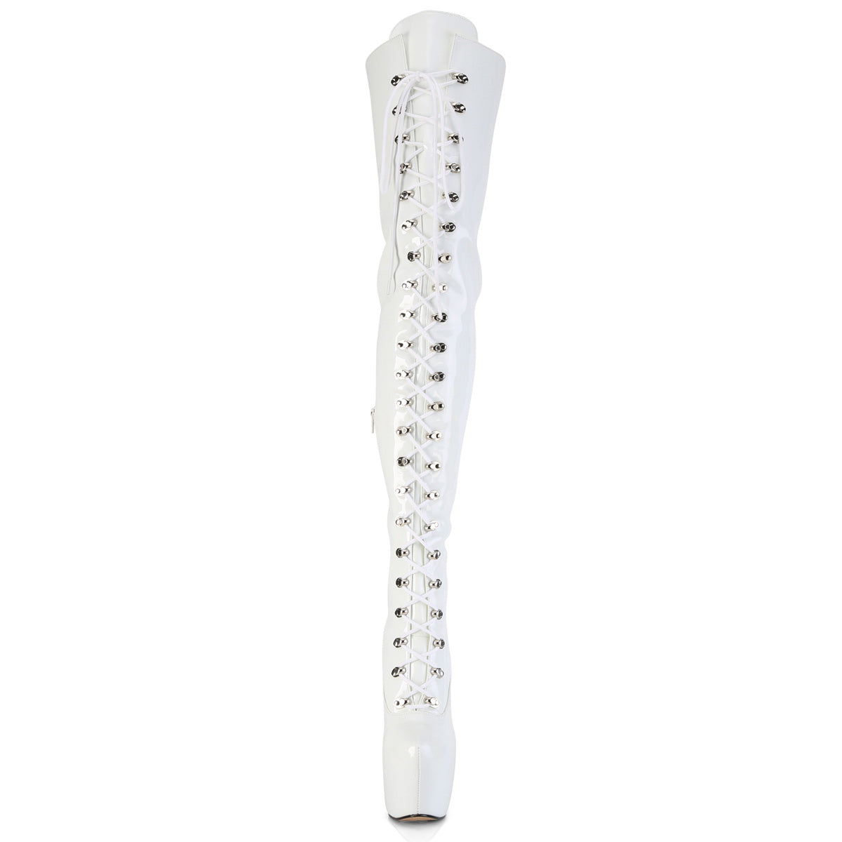 Pleaser Women's Platform Shoes JUBILANT-4012 Wht Str. Pat