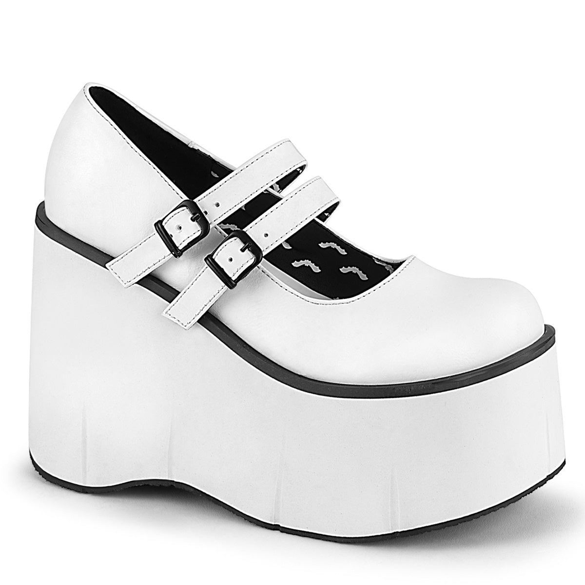 DemoniaCult Frauenpumpen KERA-08 WHT Veganer Leder