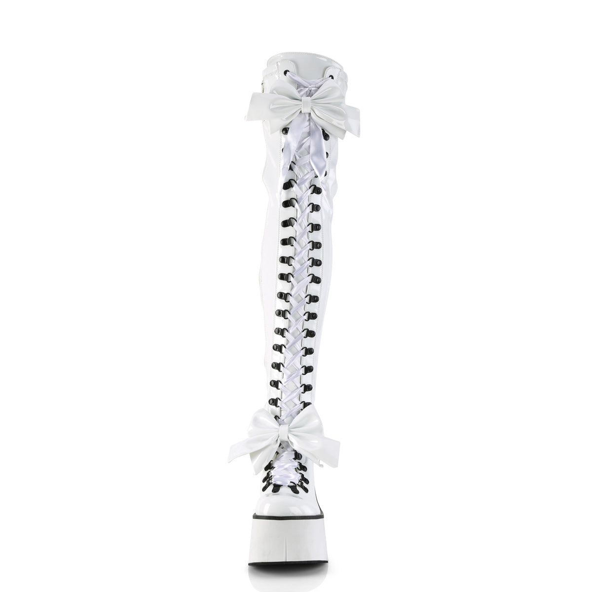 DemoniaCult Stiefel KERA-303 WHT Stretch Patent