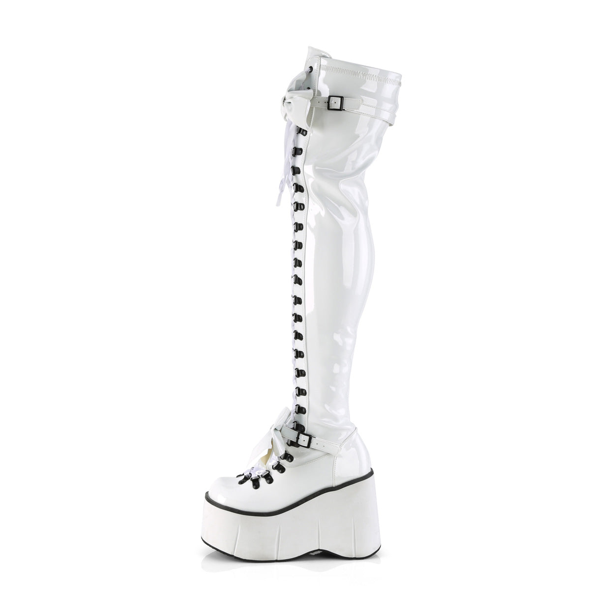 DemoniaCult Stiefel KERA-303 WHT Stretch Patent