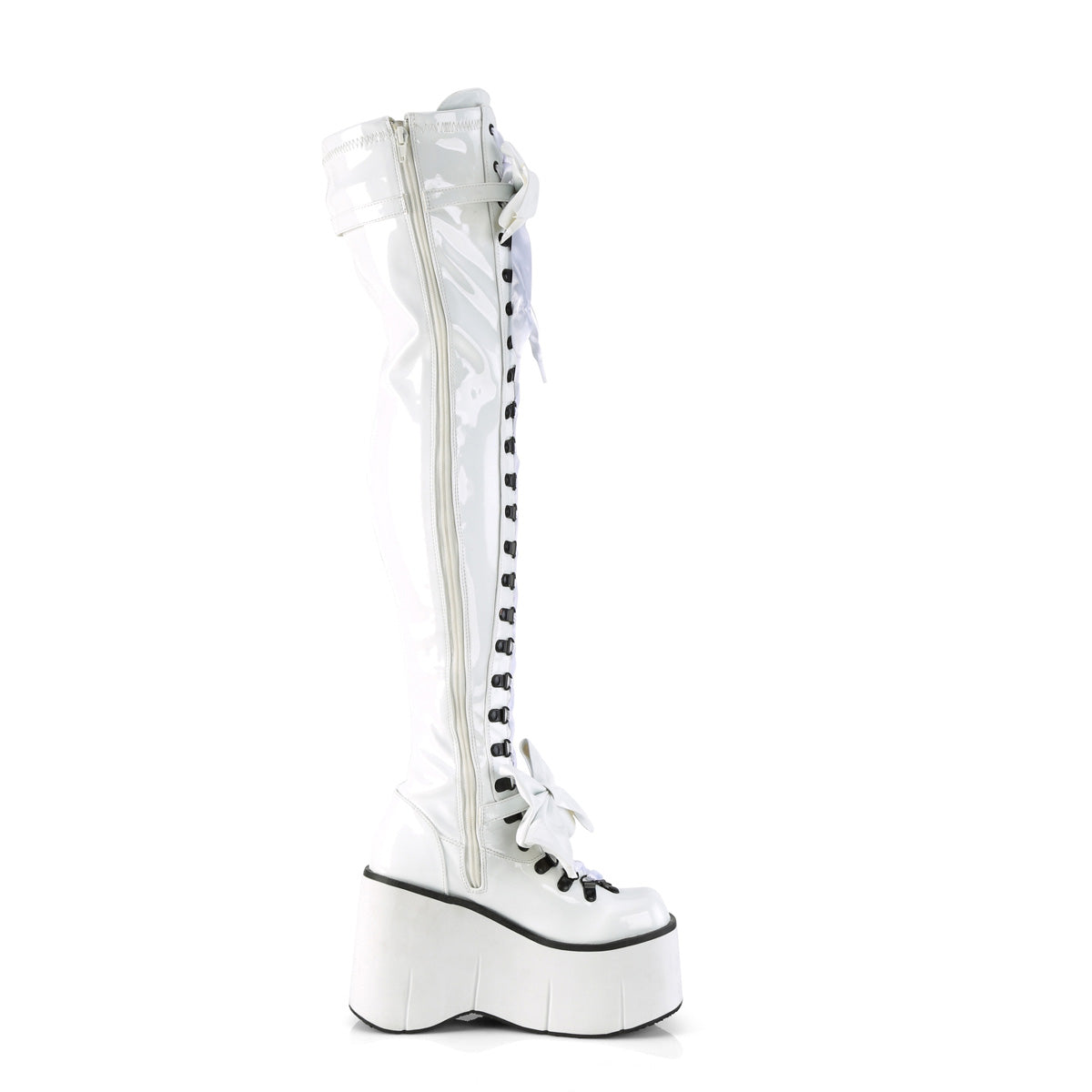 DemoniaCult Stiefel KERA-303 WHT Stretch Patent