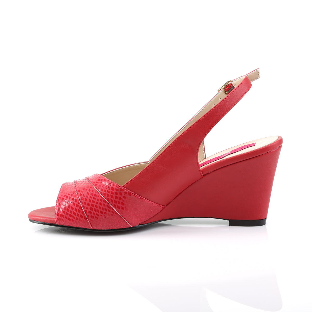 Pleaser Pink Label Frauenpumpen KIMBERLY-01sp rotes Kunstleder
