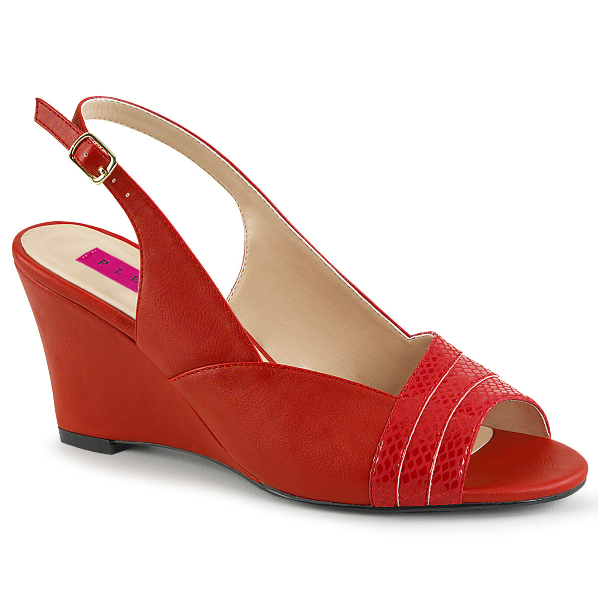 Pleaser Pink Label Frauenpumpen KIMBERLY-01sp rotes Kunstleder