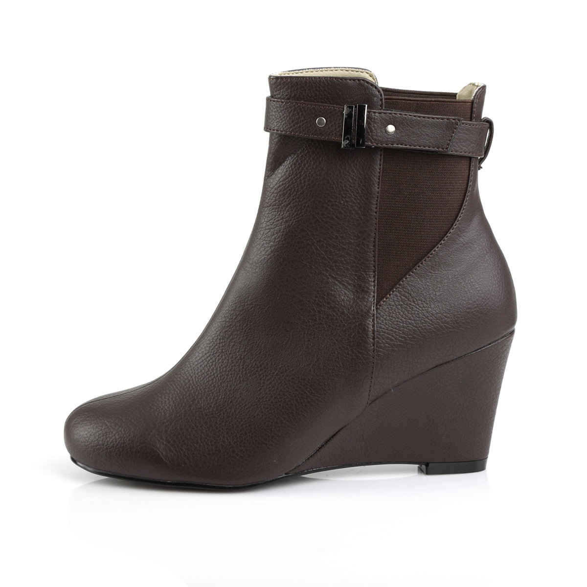 Pleaser Pink Label Womens Ankle Boots KIMBERLY-102 Brown Faux Leather