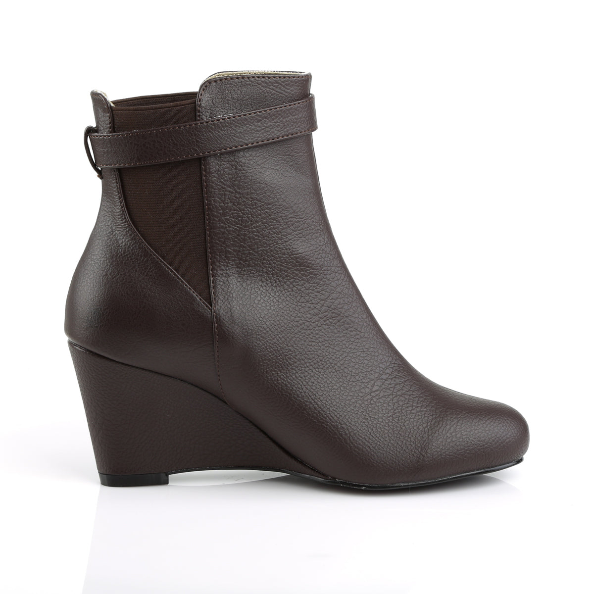 Pleaser Pink Label Womens Ankle Boots KIMBERLY-102 Brown Faux Leather