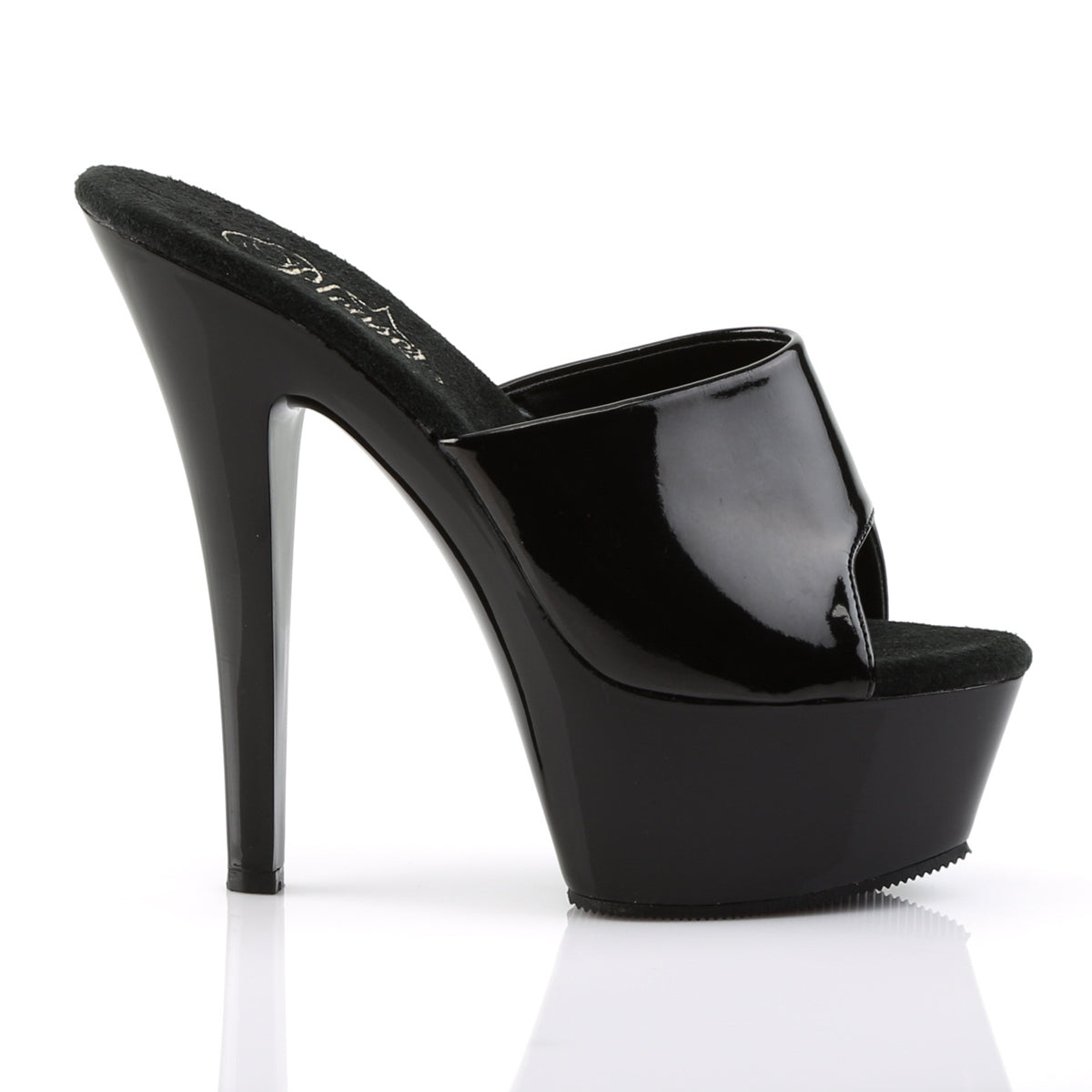 Pleaser Damen Sandalen KISS-201 BLK Pat / BLK