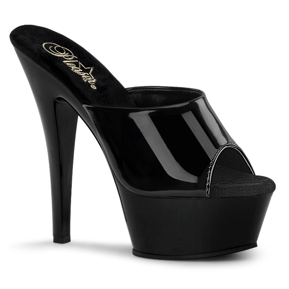 Pleaser Damen Sandalen KISS-201 BLK Pat / BLK