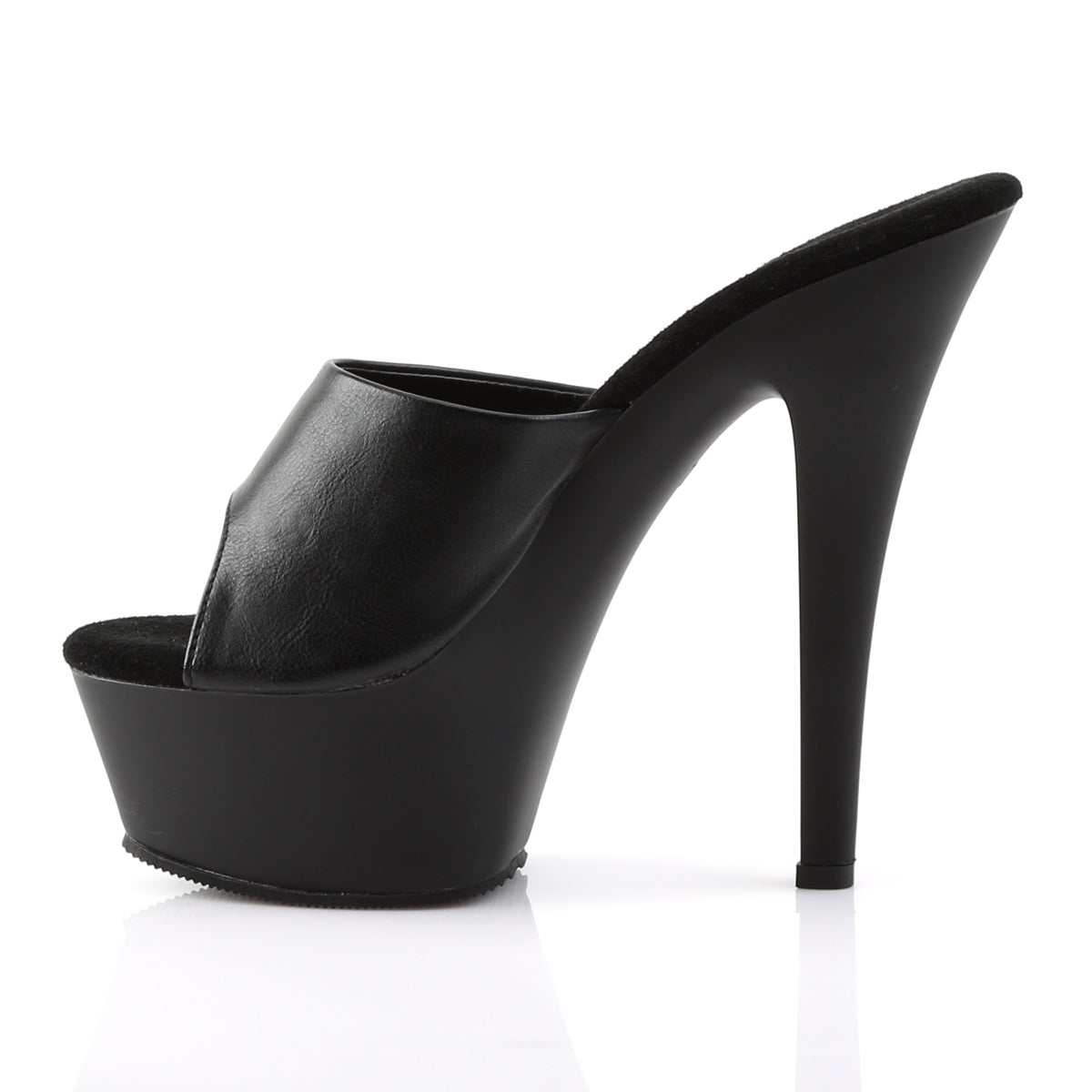 Pleaser Damen Sandalen KISS-201 BLK Faux Leder / BLK Matte
