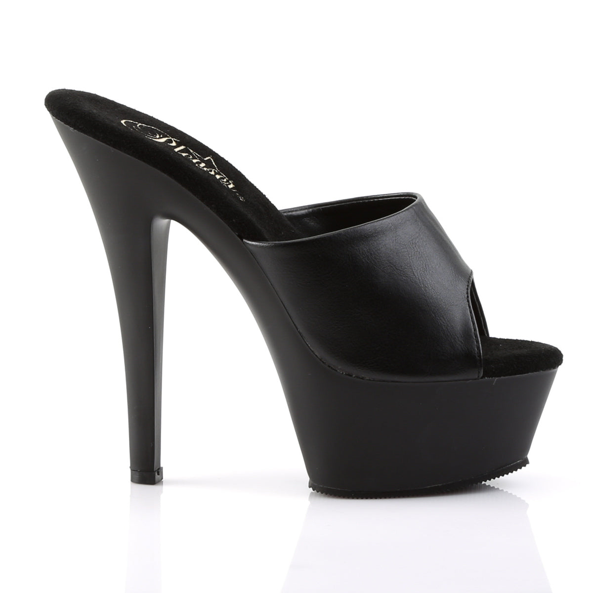 Pleaser Damen Sandalen KISS-201 BLK Faux Leder / BLK Matte