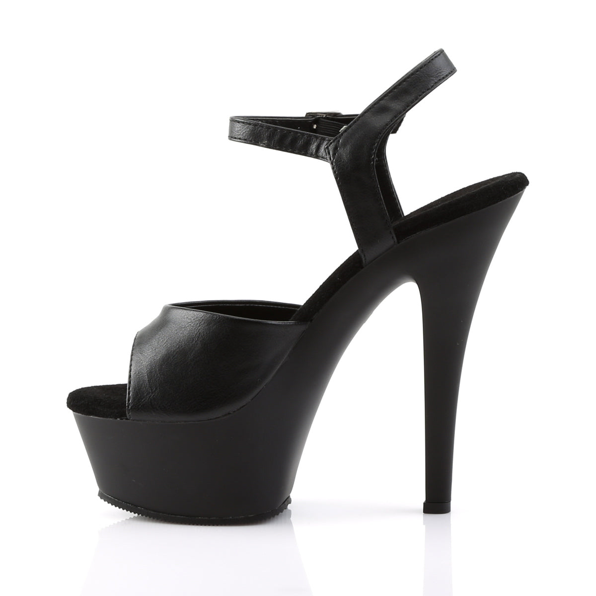 Pleaser Damen Sandalen KISS-209 BLK Faux Leder / BLK Matte