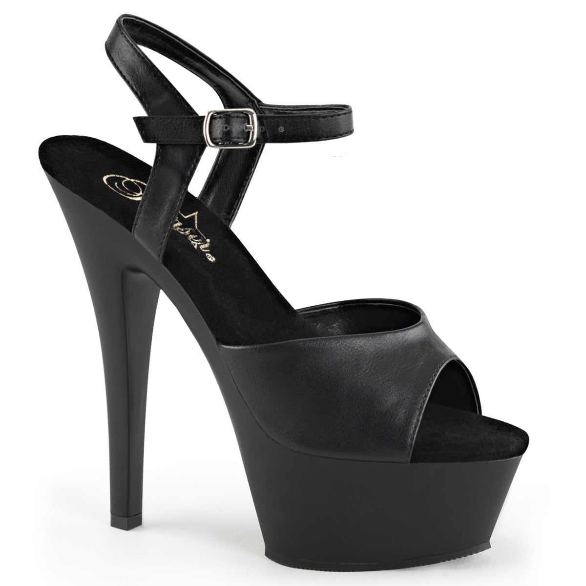 Pleaser Damen Sandalen KISS-209 BLK Faux Leder / BLK Matte