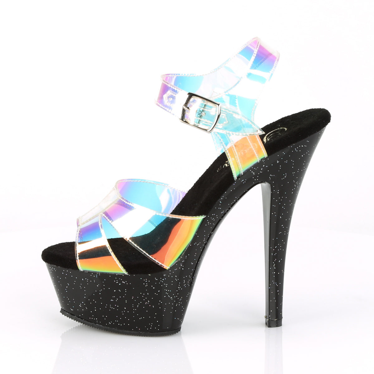 Pleaser Damen Sandalen KISS-220mmr Magic Mirror TPU / BLK