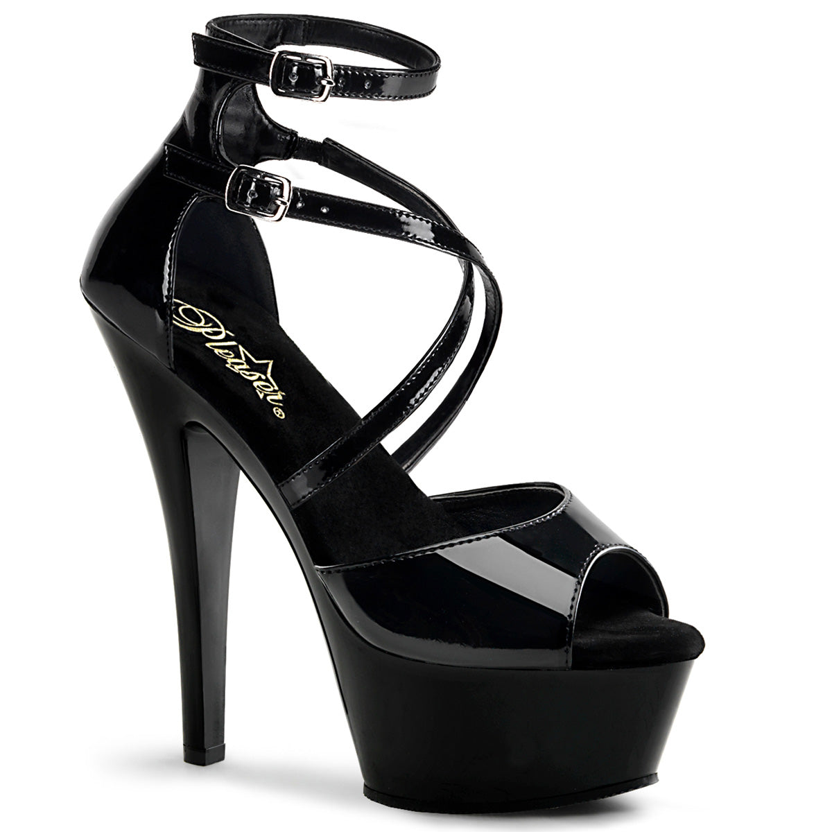 Pleaser Damen Sandalen KISS-254 blk pat / black