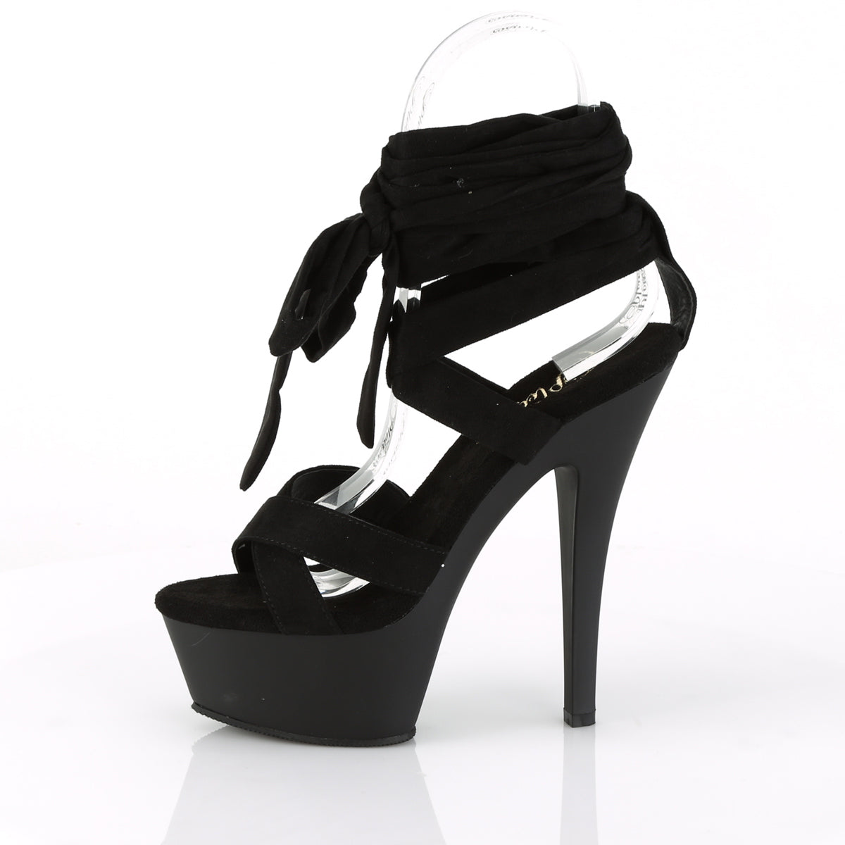 Pleaser Damen Sandalen KISS-274 BLK Faux Wildleder / BLK Matte