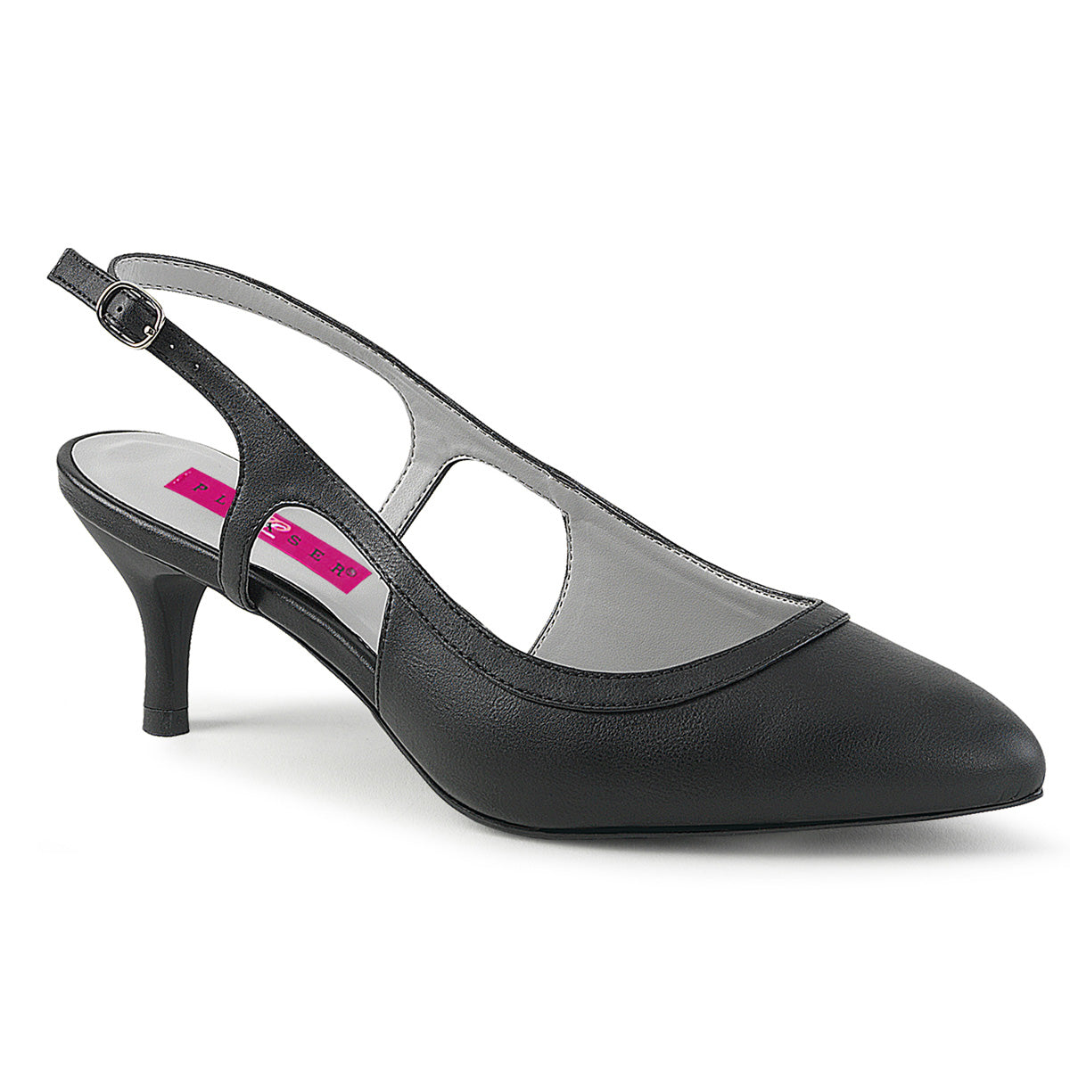 Pleaser Pink Label Frauenpumpen Kitten-02 BLK Faux Leder