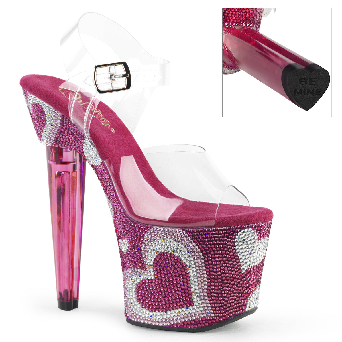 Pleaser Damen Sandalen LOVESICK-708HEART CLR / H. Pink-was rs