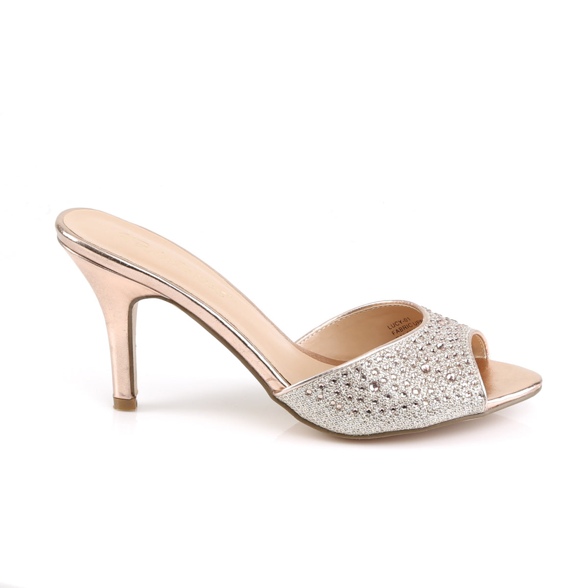 Fabulicious Frauenpumpen LUCY-01 Gold Glitter Mesh Stoff