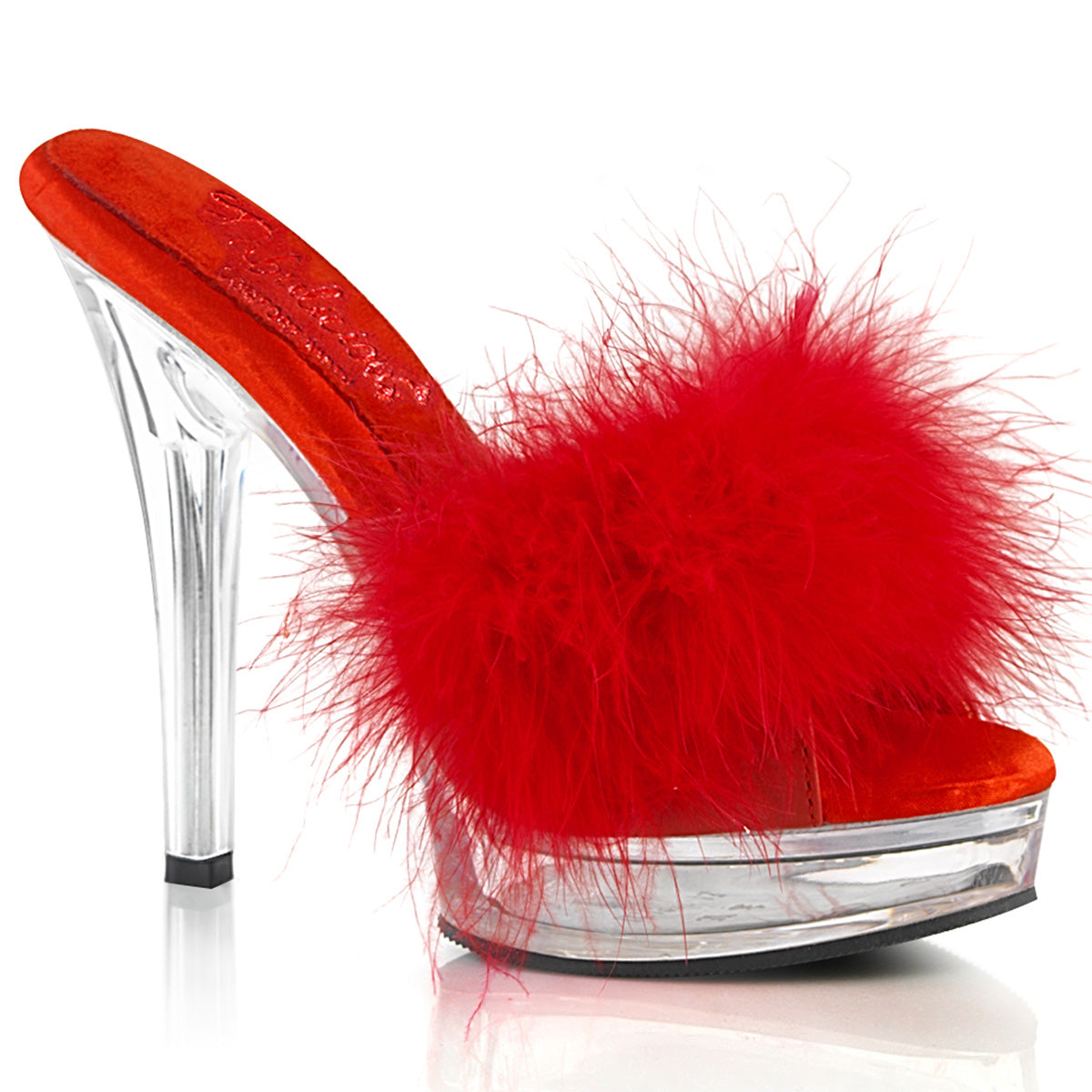 Fabulicious Sandals MAJESTY-501F-8 Red Faux Leather-Fur/Clr