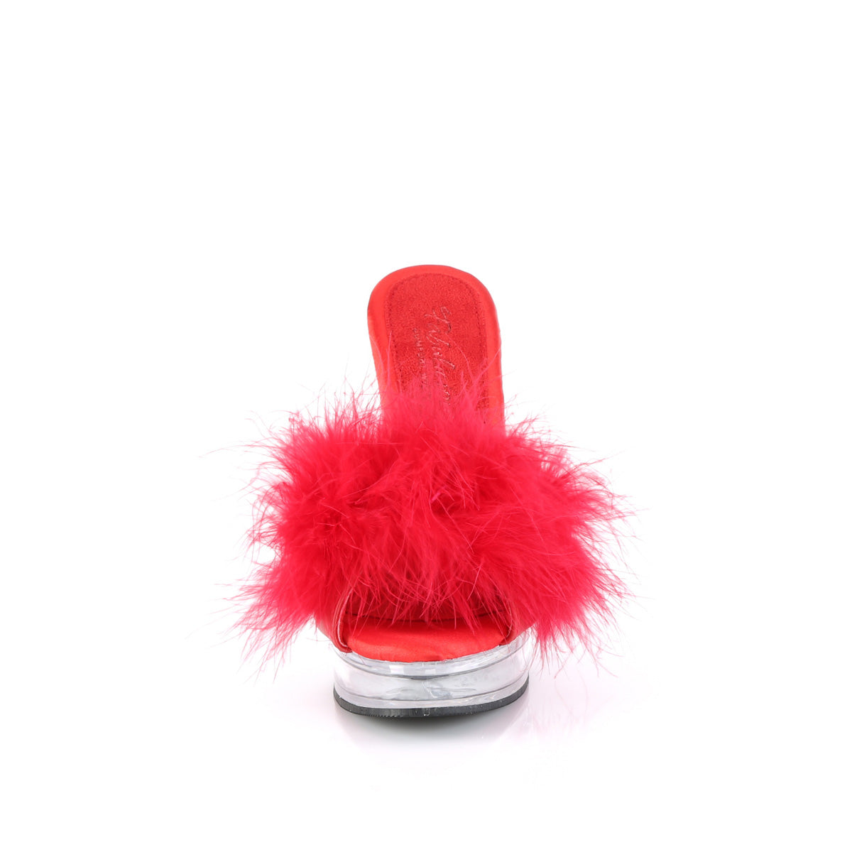 Fabulicious Sandals MAJESTY-501F-8 Red Faux Leather-Fur/Clr