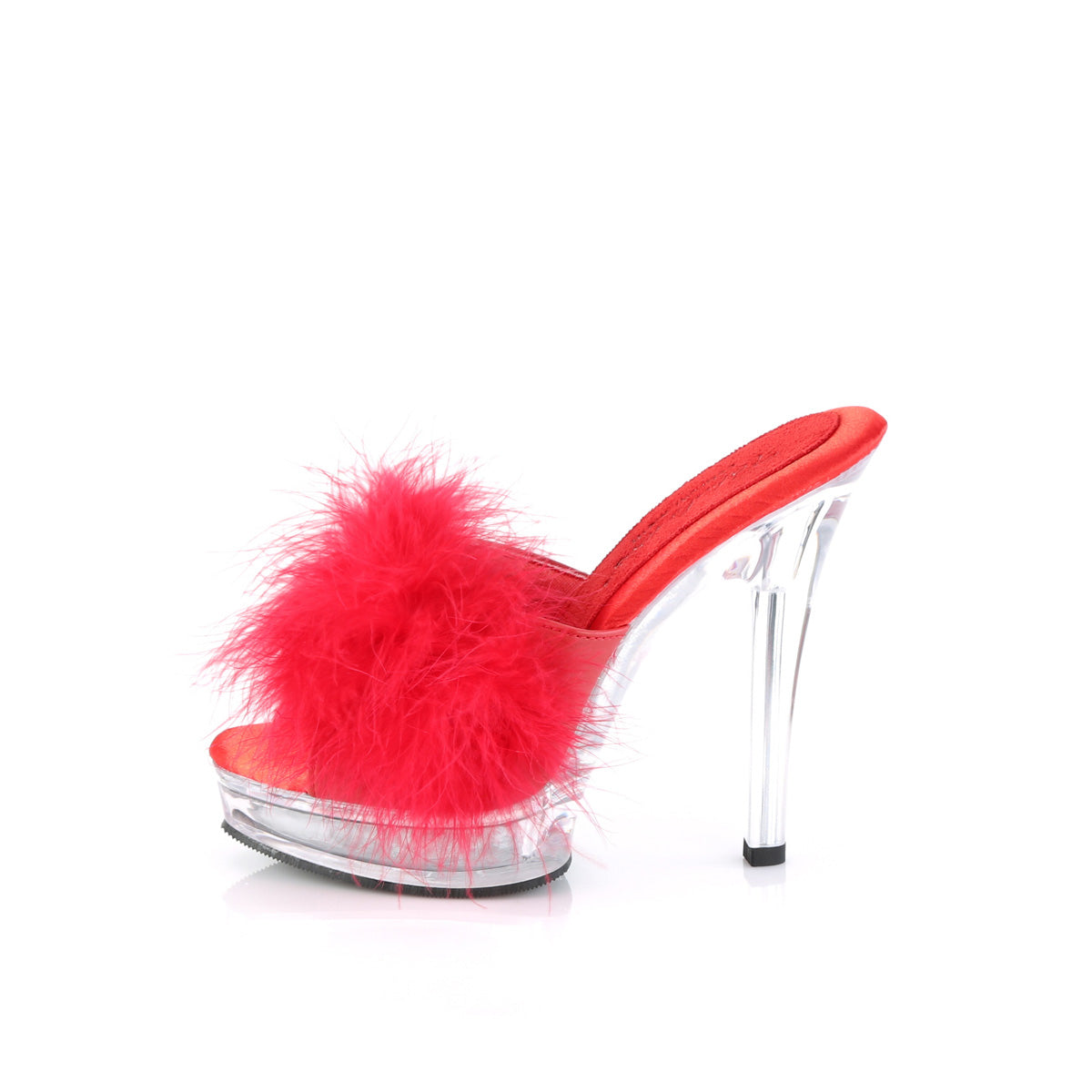Fabulicious Sandals MAJESTY-501F-8 Red Faux Leather-Fur/Clr