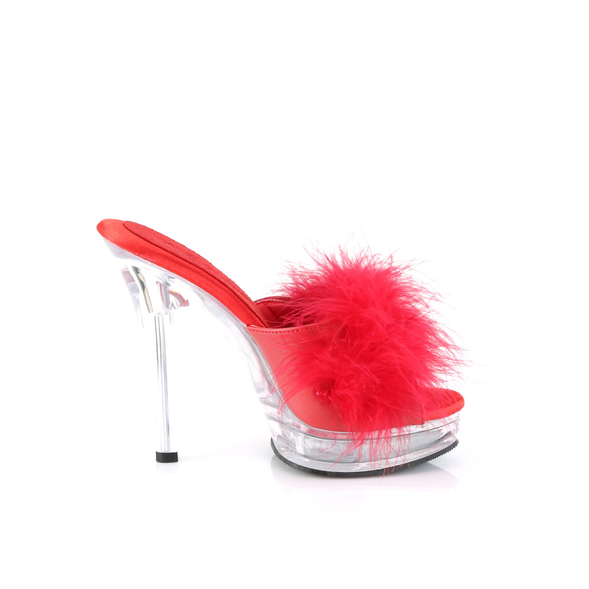 Fabulicious Sandals MAJESTY-501F-8 Red Faux Leather-Fur/Clr