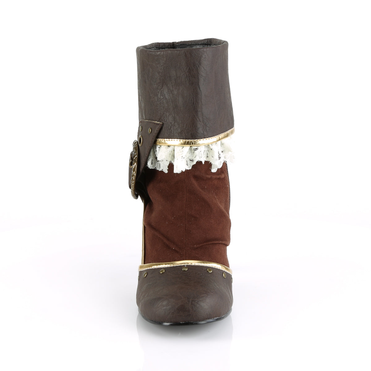 Funtasma Womens Boots. MATEY-115 Braune beunruhigte PU-Mikrofaser